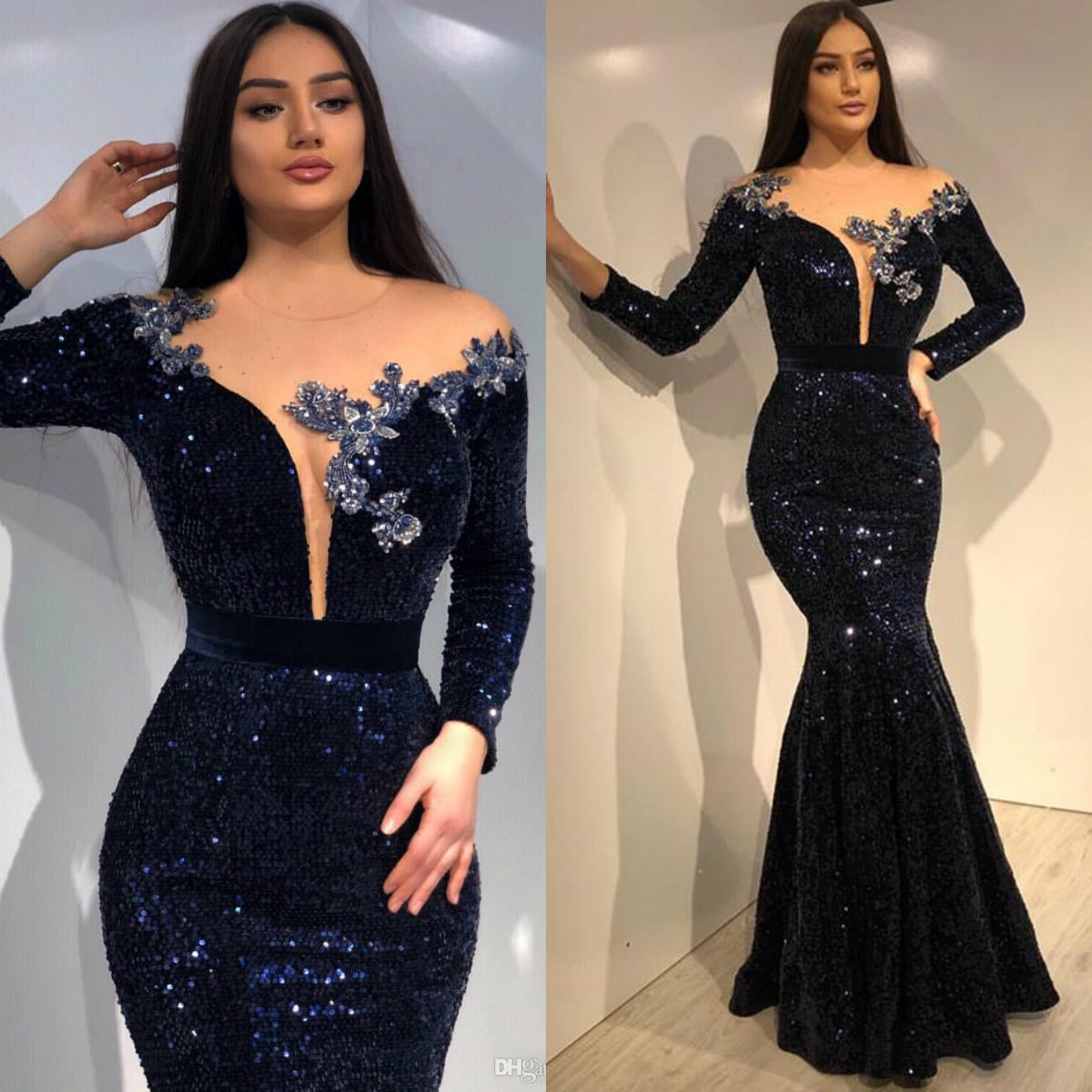 Aso Ebi 2020 Dark Navy Mermaid Evening Dresses Lace Beaded Sequined Prom Dresses PartyWear Sexy Formal Occasion Gowns Long Sleeve, Hunter
Aso Ebi 2020 Dark Navy Mermaid Evening Dresses Lace Beaded Sequined Prom Dresses PartyWear Sexy Formal Occasion Gowns Long Sleeve, Hunter