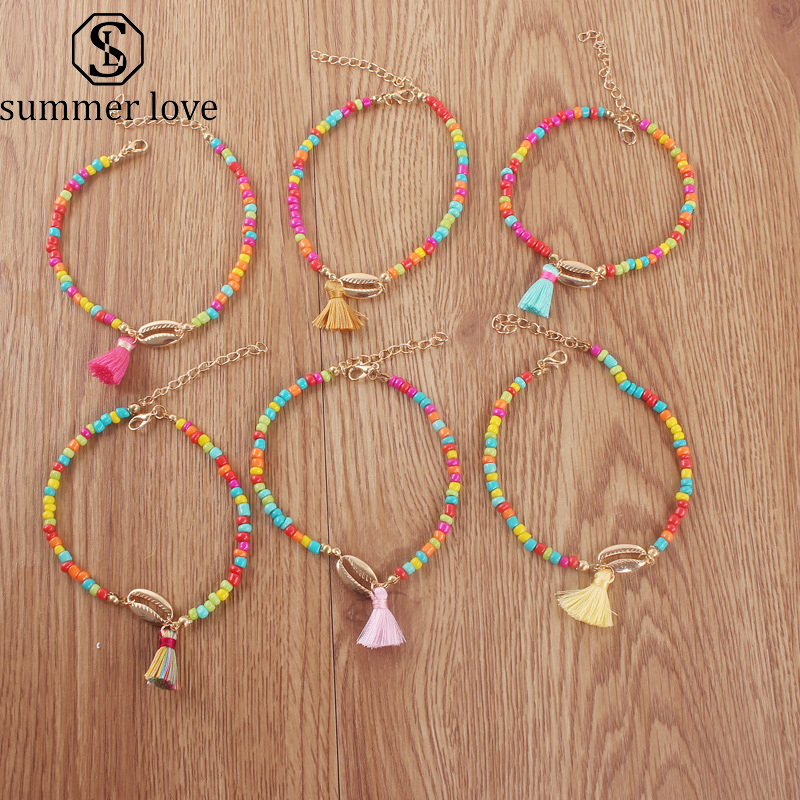 2019 New Bohemian Colorful Samll Beaded Shell Pendent Anklet For Women Beach Fashion Ethnic Tassel 2019 Jewelry Gifts
2019 New Bohemian Colorful Samll Beaded Shell Pendent Anklet For Women Beach Fashion Ethnic Tassel 2019 Jewelry Gifts