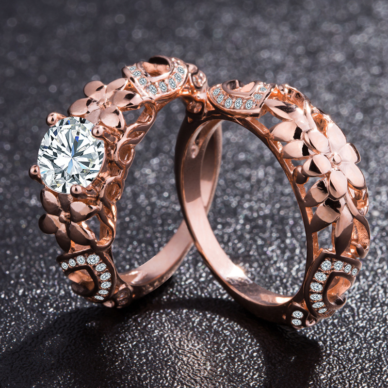 Cluster Rings CHAMSS Rose Gold Flower And Diamond Two-piece Ring Elegant Temperament Female Fashion Birthday Gift
Cluster Rings CHAMSS Rose Gold Flower And Diamond Two-piece Ring Elegant Temperament Female Fashion Birthday Gift