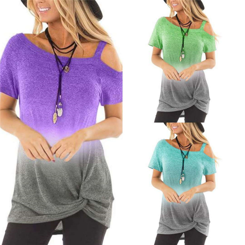 New 2020 Summer Gradient Printed Women T-shirts Sexy Off Shoulder Irregular Short-sleeved Kink T-shirt Fashion Tie-dye Style Tee, 1121-orange
New 2020 Summer Gradient Printed Women T-shirts Sexy Off Shoulder Irregular Short-sleeved Kink T-shirt Fashion Tie-dye Style Tee, 1121-orange