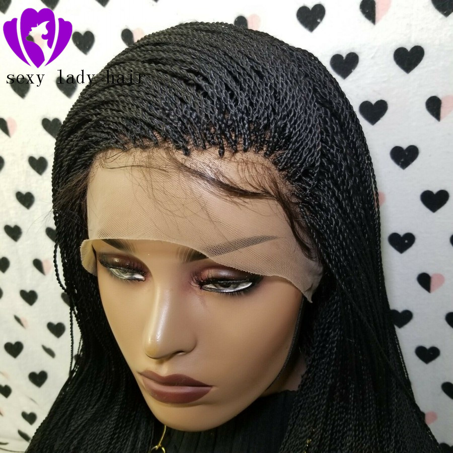30inch long Synthetic Twist Braided Lace Front Wigs with baby hair Senegalese Twist Braids Wig for Black Women