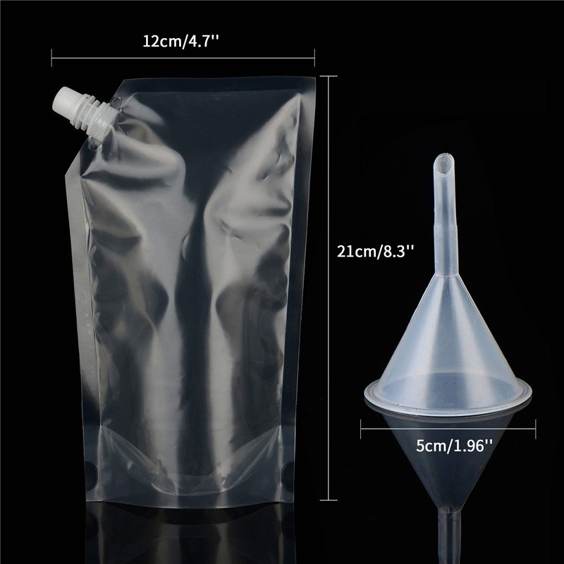 13pcs Plastic Liquor Pouch Reusable Drink Flask Concealable Cruise Bag Kit with Funnel 1000/423/235ml for Camping Party Outdoor