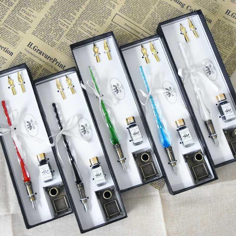 Glass pen stationery stationery pen gift box set student color ink manual crystal Office school calligraphy pens Gift Box, Red
Glass pen stationery stationery pen gift box set student color ink manual crystal Office school calligraphy pens Gift Box, Red