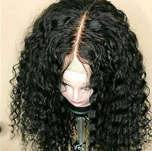 DIVA1 Pre plucked transparent hd frontal Human hair Wig For Black Women Deep wave Curly 150% Brazilian remy lace front wigs
