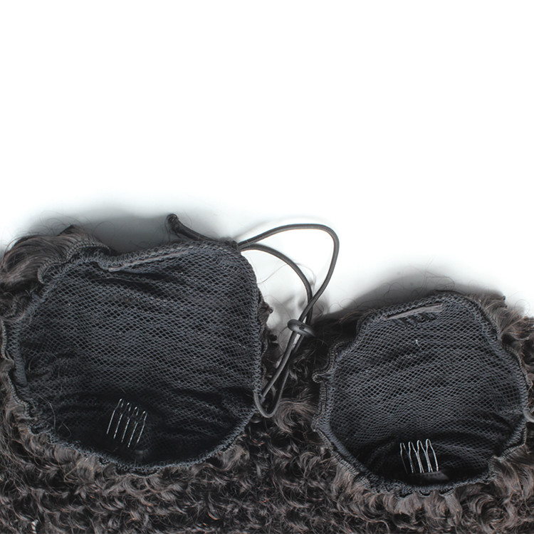 140g African american jet black Afro Puff Kinky Curly ponytails human hair extension natural curly updos pony tail hairpieces