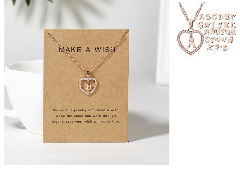 26 Letters Heart Pendant NecklaceS CZ Crystal Alphabet Charm Necklace for Women Jewelry with Make A Wish Card
26 Letters Heart Pendant NecklaceS CZ Crystal Alphabet Charm Necklace for Women Jewelry with Make A Wish Card