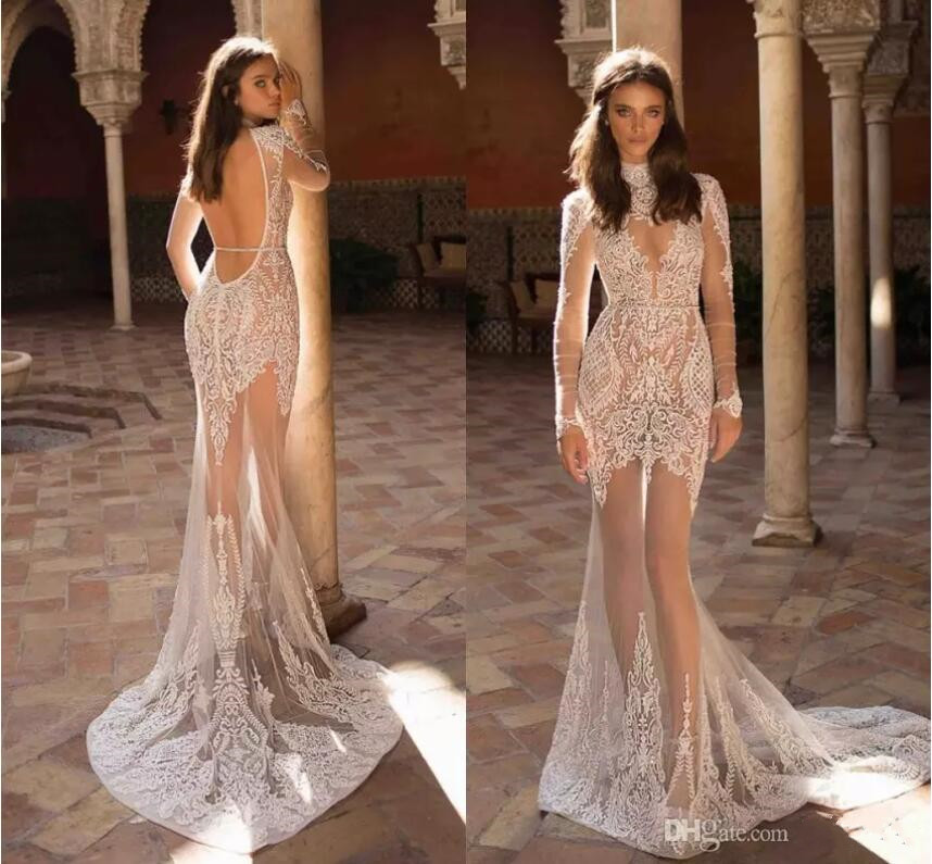 Rhinestone Lace Mermaid Wedding Dresses Illusion High Neck Long Sleeves Bridal Gowns Sexy Backless See Through Vestidos De Novia, White
Rhinestone Lace Mermaid Wedding Dresses Illusion High Neck Long Sleeves Bridal Gowns Sexy Backless See Through Vestidos De Novia, White