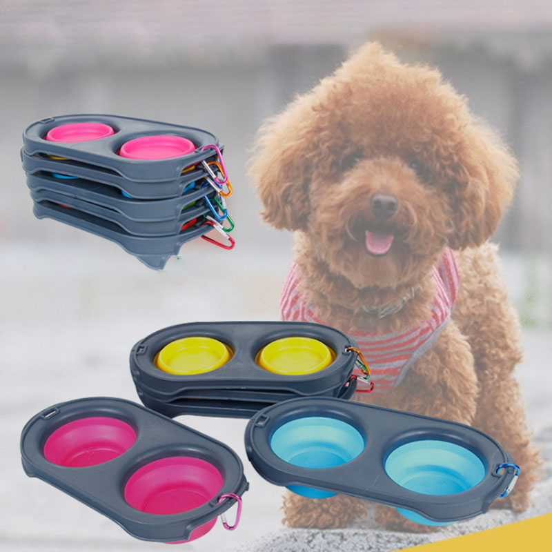 Travel Easy To Carry Dog Feeders Folding Bowl Dual-use Silicone Double Basin Pet Supplies Cat Food Non-slip Eating Utensils
Travel Easy To Carry Dog Feeders Folding Bowl Dual-use Silicone Double Basin Pet Supplies Cat Food Non-slip Eating Utensils