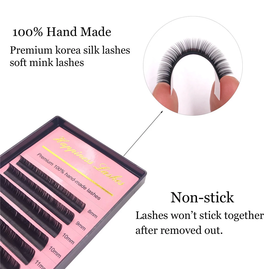 HPNESS 10 Trays/Lot Eye Soft Korea Silk Volume Extension Classic Lashes For Eyelash Salon