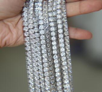 Vecalon Hip hop tennis chain necklace with cz paved for men jewelry with white gold plated long chain tennis necklace mens jewelry