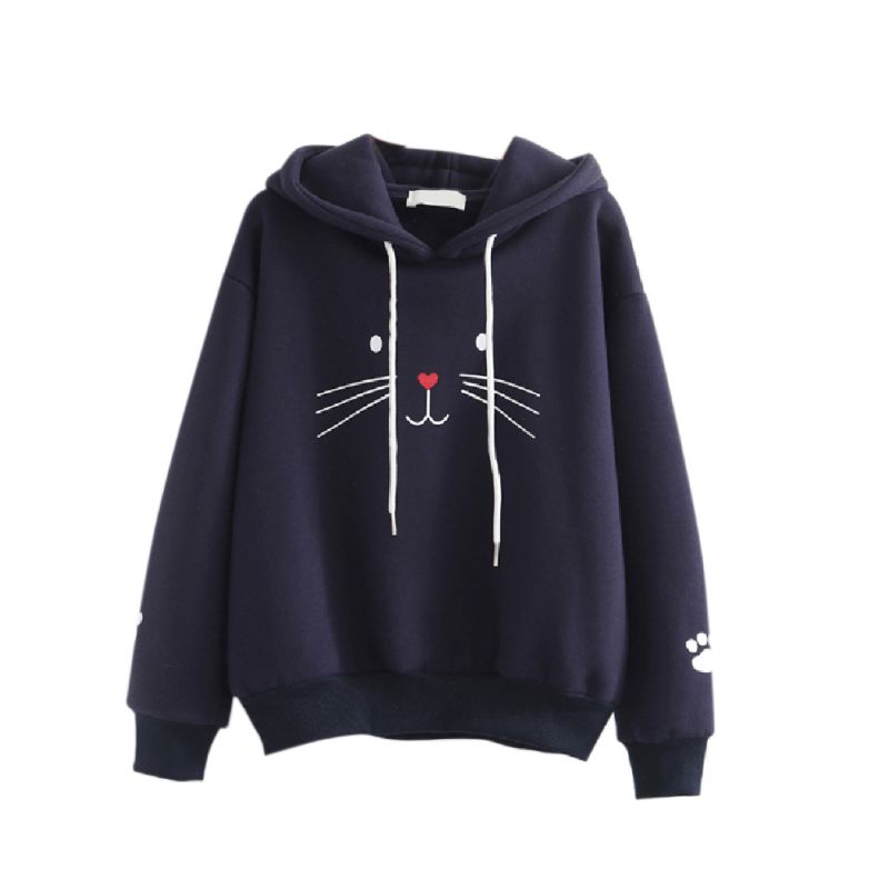 Women Pullover Hoodie Velvet Warm Plus Size Cute Cat Print Long Sleeve Casual Winter Autumn Loose Tops New
Women Pullover Hoodie Velvet Warm Plus Size Cute Cat Print Long Sleeve Casual Winter Autumn Loose Tops New