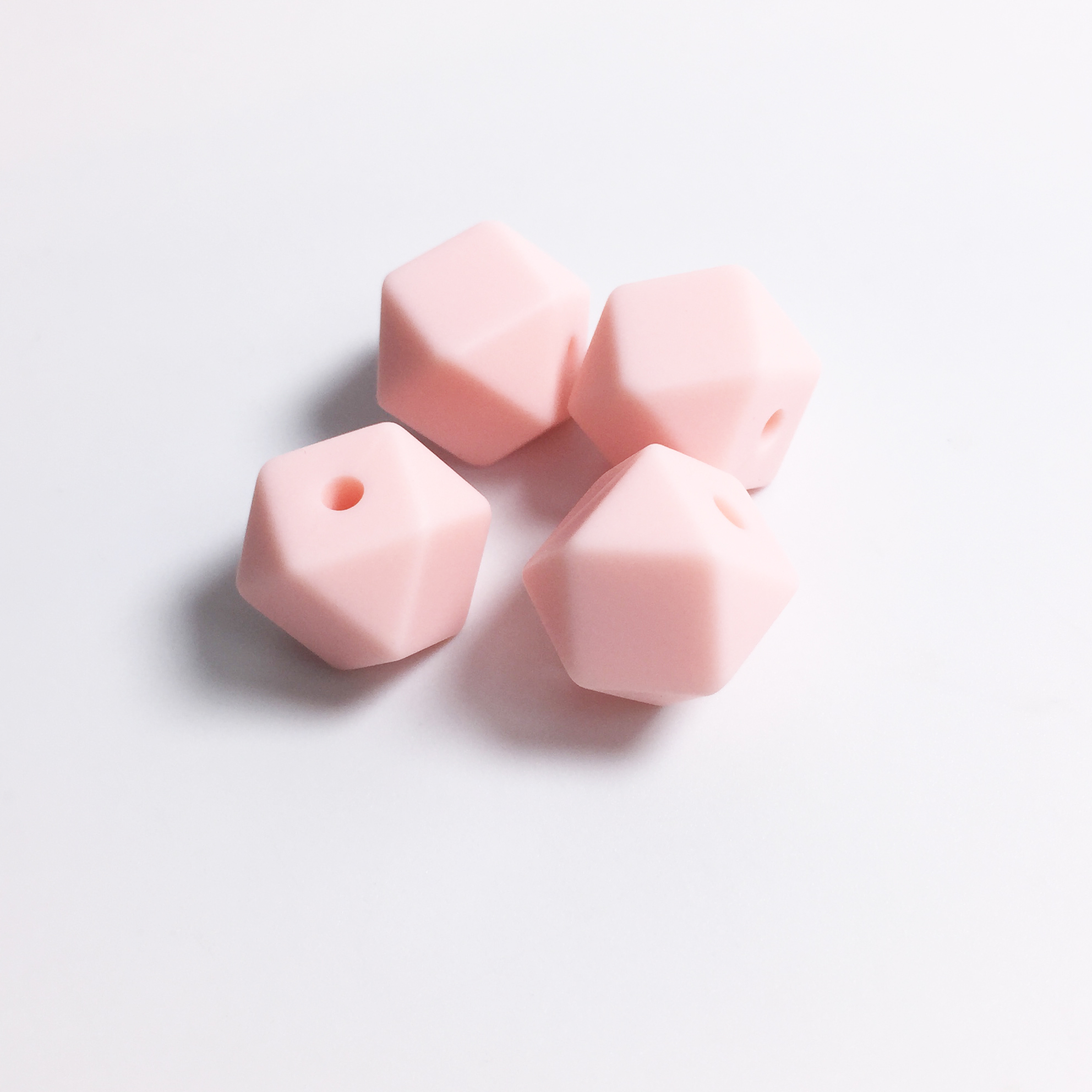 silicone beads Hexagon candy color 100PC baby teether Mini Hexagon bead Necklace Pendant DIY nursing bracelet kids beads