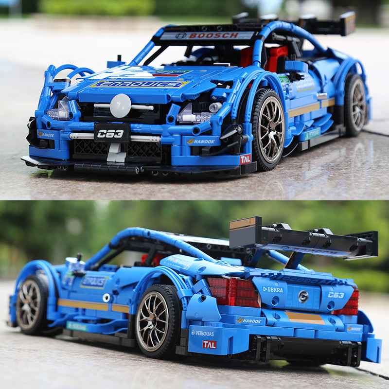 MOC-6687 Blue Sport Racing Car Set With Battery Motor Building Blocks 13073 Technic Series App Control Children Education Christmas Gifts Birthday Toy