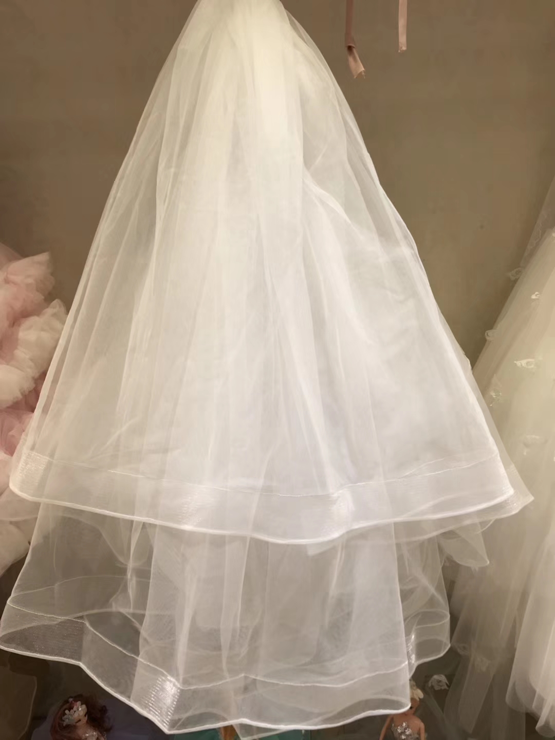 Two Layers White High Quality Wedding Veil Ribbon EdgeBride Veil for Women Wedding Accessories Bridal decoration