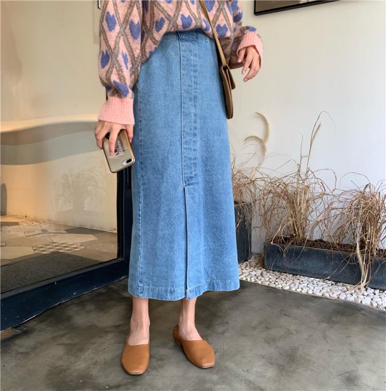 Summer Fashion Solid Color Loose Female Denim Skirts Korean High Waist Slit Mid-Long Model A Word Super Fire Denim Women Skirts, As pic
Summer Fashion Solid Color Loose Female Denim Skirts Korean High Waist Slit Mid-Long Model A Word Super Fire Denim Women Skirts, As pic