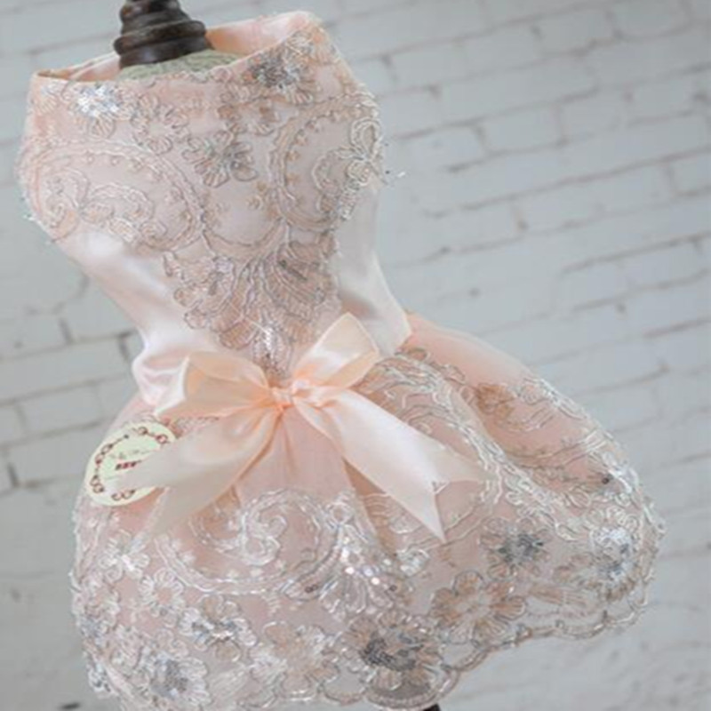 Lovely Embroidered Pink Dog Dresses Wedding Princess Dress For Dogs Pet Clothes Supplies, Champagne
Lovely Embroidered Pink Dog Dresses Wedding Princess Dress For Dogs Pet Clothes Supplies, Champagne