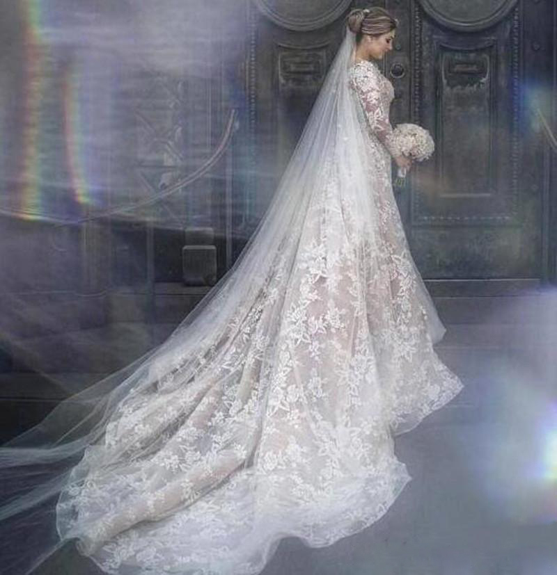 Mermaid Lace Chic Wedding Dresses With Detachable Train Sheer Jewel Neck Beaded Bridal Gowns Plus Size Trumpet Robe De Marie