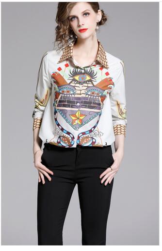 Women's spring clothing design sense niche retro printing was thin temperament shirt tide, As the picture
Women's spring clothing design sense niche retro printing was thin temperament shirt tide, As the picture