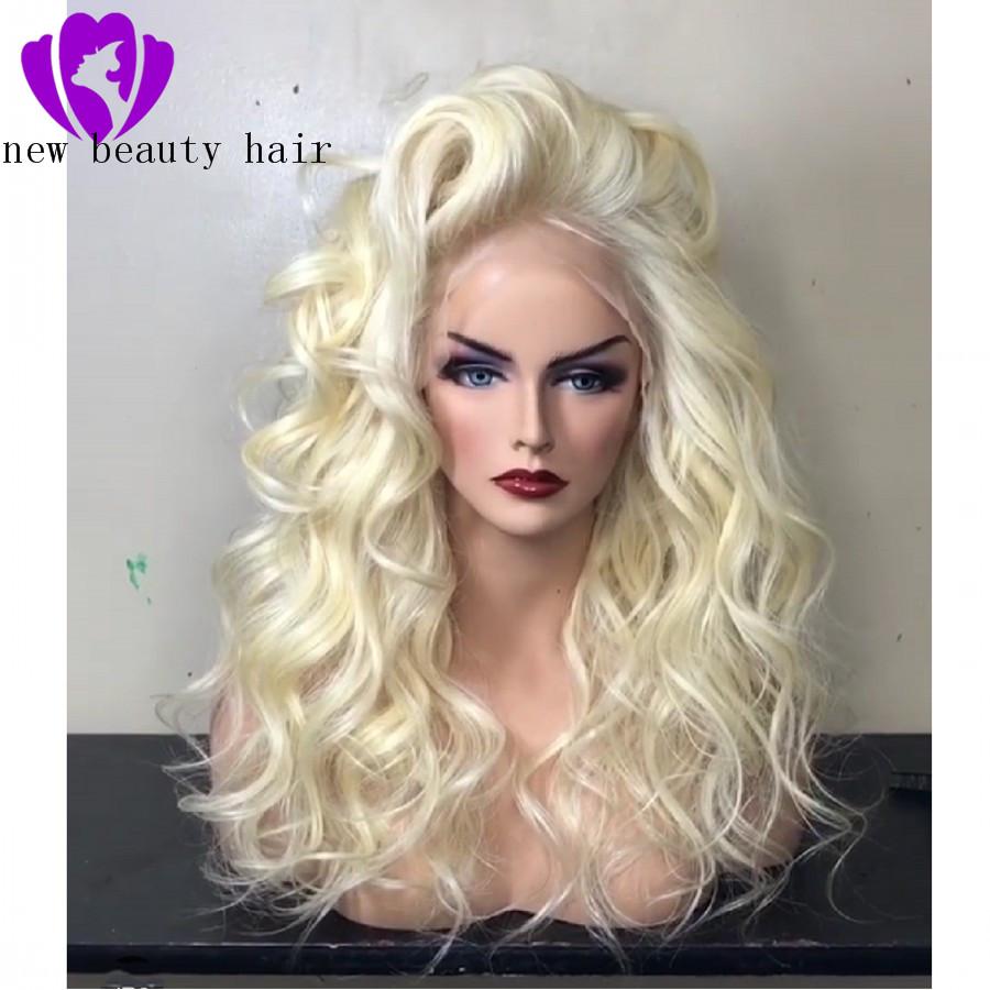613 Blonde Synthetic Lace Front Wig Long Body wave Wigs For Women Heat Resistant Fiber Glueless Natural Hairline Cosplay Wig 26''
