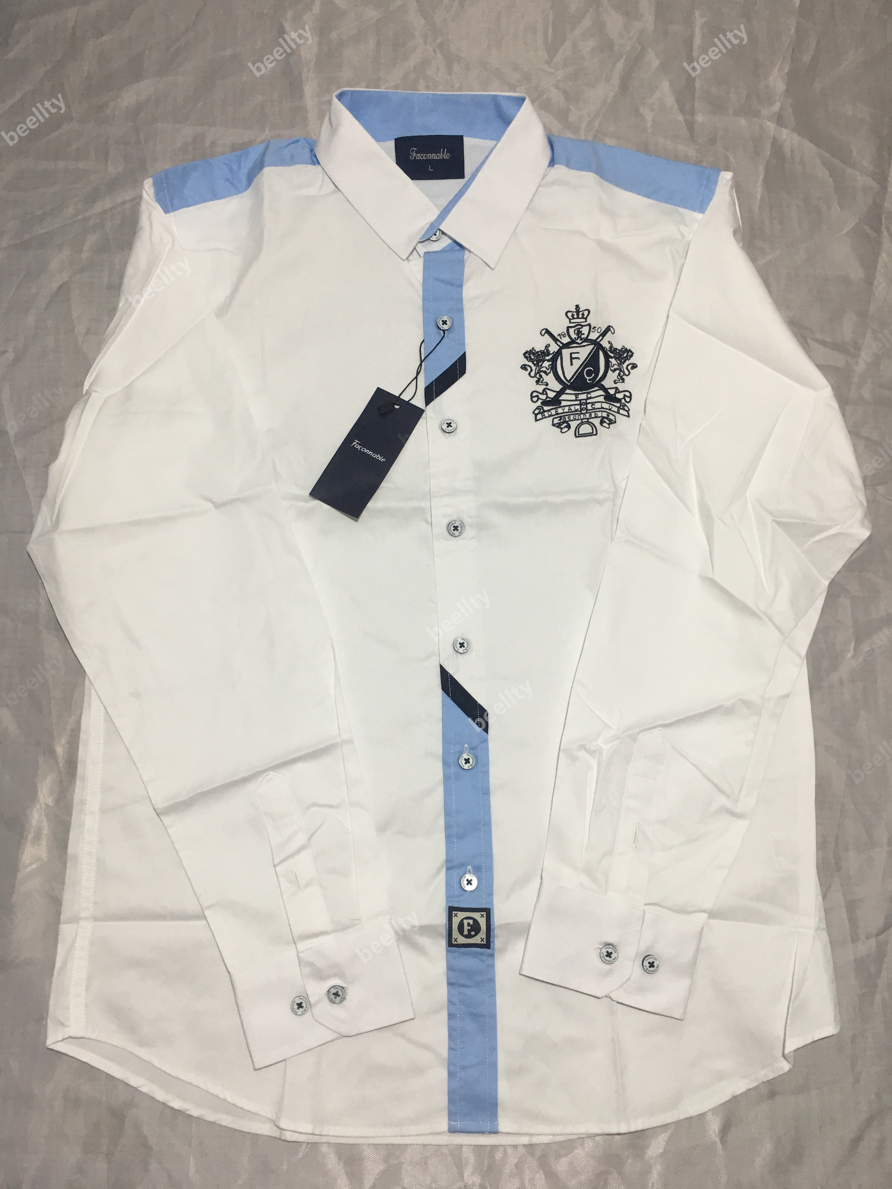 Faconnable Brand Shirts Chemise Masculine 2019 New Eden Fashion Man Long Sleeve Clothing Cotton Shirt Casual Park Male Shirt m-xxxl2