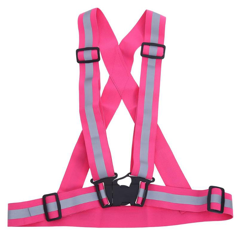Motorcycle Protective Reflective Safety Vest Elastic Webbing Adjustable Safety Security High Visibility Vest Night Running Vest