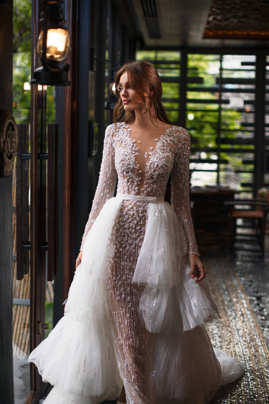 2020 Millanova Glamorous Mermaid Wedding Dresses With Detachable Train Beads Appliques Lace Wedding Gowns Sweep Train Bridal Dresses
