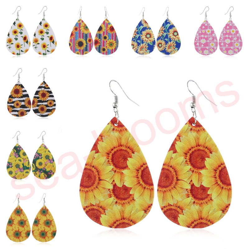 Sunflower Print Dangle Earrings for Women Jewelry Creative Lightweight Leather Teardrop Earring Fashion Accessories Free DHL Kimter-U61FA
Sunflower Print Dangle Earrings for Women Jewelry Creative Lightweight Leather Teardrop Earring Fashion Accessories Free DHL Kimter-U61FA