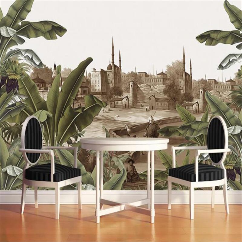Milofi custom European retro nostalgic hand-painted rainforest castle plantain mural background, Silk cloth
Milofi custom European retro nostalgic hand-painted rainforest castle plantain mural background, Silk cloth