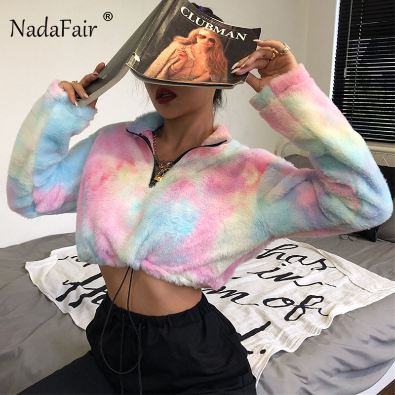 Nadafair Zipper Tie Drying Long Sleeve Cropped Hoodie Women Autumn Winter Pullover Short Faux Fur Fluffly Plush Sweatshirt, Multi
Nadafair Zipper Tie Drying Long Sleeve Cropped Hoodie Women Autumn Winter Pullover Short Faux Fur Fluffly Plush Sweatshirt, Multi