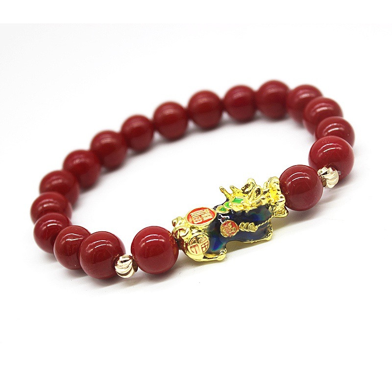 Feng Shui Stone Beads Bracelet Men Women Unisex Wristband Change Color Pixiu Wealth and Good Luck Women Bracelet