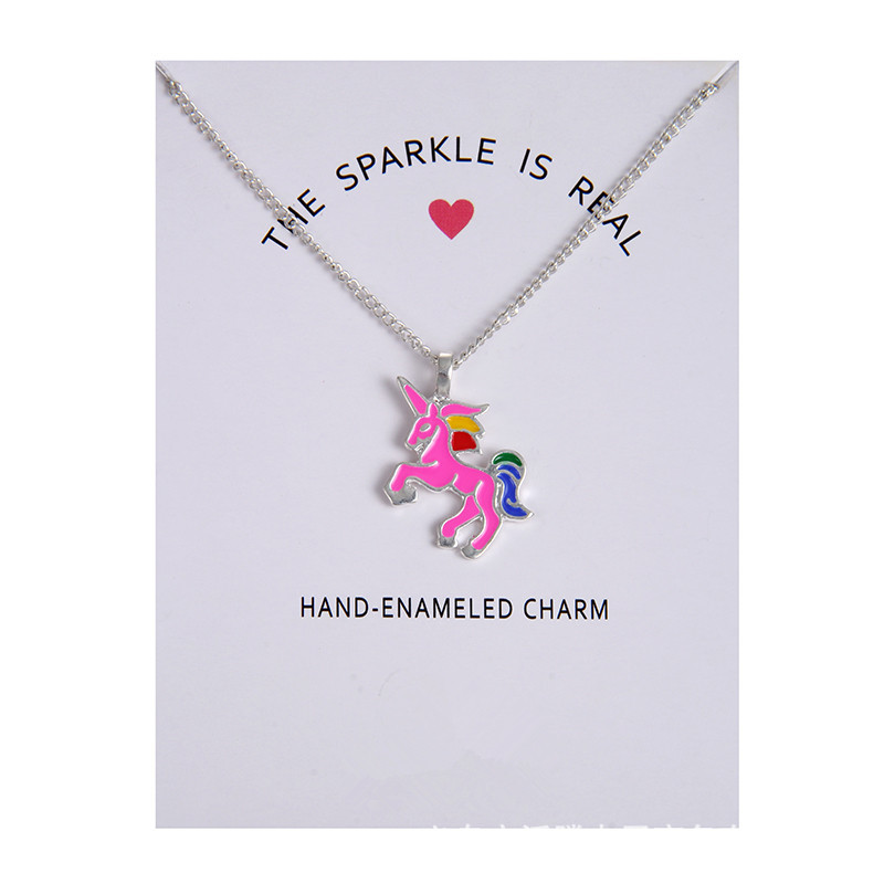 2020 Fashion Unicorn Necklace for Girls Children Kids Enamel Cartoon Horse Jewelry Women Animal Pendant Necklace Chain with Retail Card, Silver
2020 Fashion Unicorn Necklace for Girls Children Kids Enamel Cartoon Horse Jewelry Women Animal Pendant Necklace Chain with Retail Card, Silver