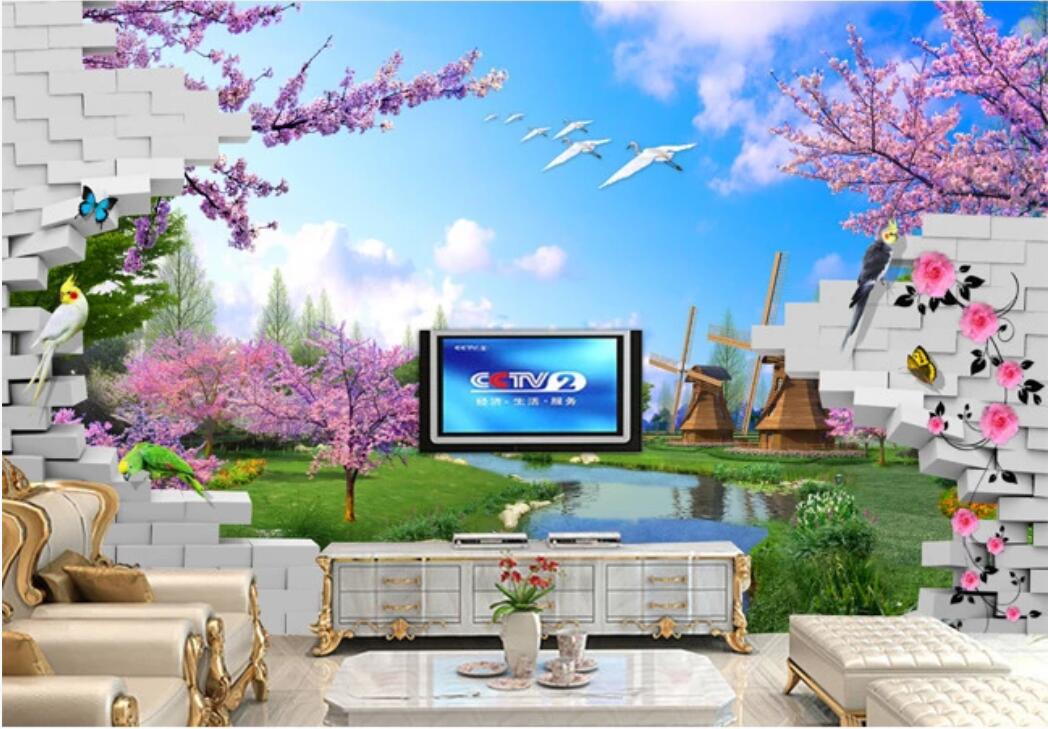 3d room wallpaper custom photo mural Crane flower peach windmill cloud creative home background wall painting wallpaper for walls 3 d, Non-woven fabric
3d room wallpaper custom photo mural Crane flower peach windmill cloud creative home background wall painting wallpaper for walls 3 d, Non-woven fabric
