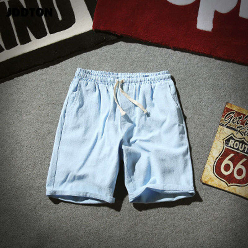 JDDTON Men's New Colorful Summer Cotton Linen Shorts Breathable Big Size 5Xl Beach Soild Sweatshorts Casual Joggers Pants Je