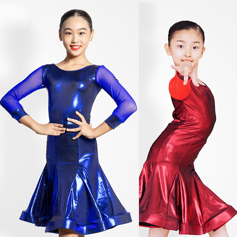 Girls Latin Clothing Kids Blue/Red Long Sleeve Round Neck Shiny Practice Costume Latin Competition Performance Dresses DQL2119
Girls Latin Clothing Kids Blue/Red Long Sleeve Round Neck Shiny Practice Costume Latin Competition Performance Dresses DQL2119