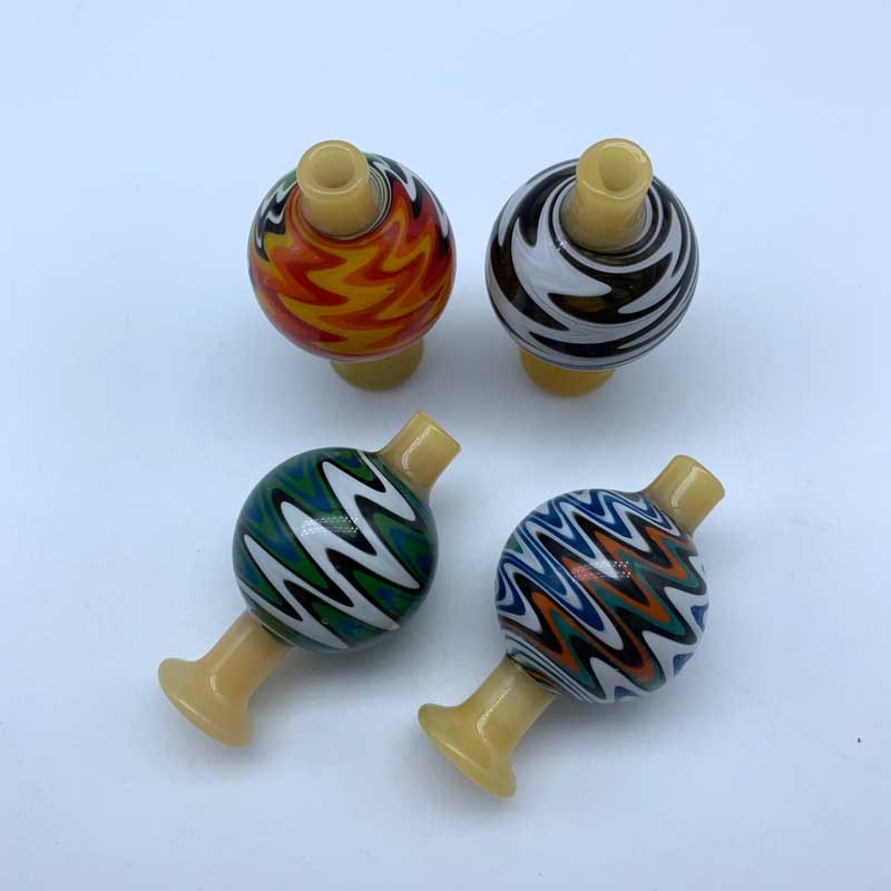 New Design Smoking US Color Wig Wag Glass Bubble Carb Cap 28mmOD Colored Unique Universal Caps For Quartz Banger Nails