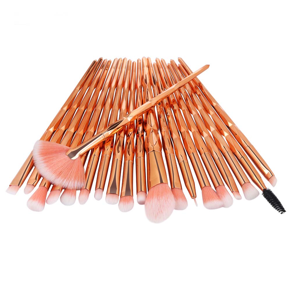 Hot sale makeup brushes set 20pcs brush tools diamond handle soft nylon brush head 7 colors available drop shipping cosmetics accessories