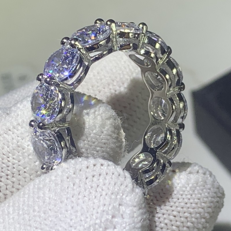 2020 New Arrival Unique Vintage Jewelry 925 Sterling Silver Couple Rings Round Cut White Topaz CZ Diamond Women Wedding Bridal Ring Set Gift