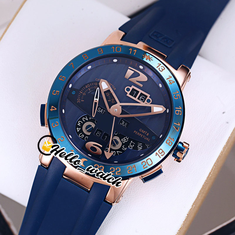 New Executive El Toro/Black Toro Perpetual Calendar GMT 326-00-3/BQ Rose Gold Blue Dial Mens Watch Blue Rubber Strap Watches Hello_Watch, Customized waterproof
New Executive El Toro/Black Toro Perpetual Calendar GMT 326-00-3/BQ Rose Gold Blue Dial Mens Watch Blue Rubber Strap Watches Hello_Watch, Customized waterproof