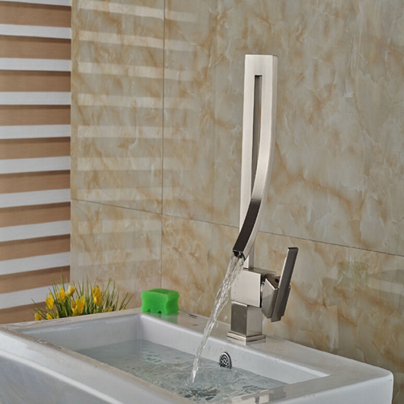 Modern Stylish Kitchen Faucet Hot And Cold Water Unique Bend Deck Moute Mixer Bathroom Faucet Torneiras Para Pia De Banheiro