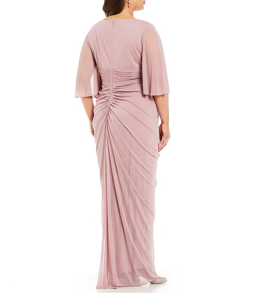 Pink Mother Of The Bride Dresses Sash Crystal Chiffon Half Long Sleeves Elegant Wedding Guest Dress V Neck Plus Size Evening Gowns
