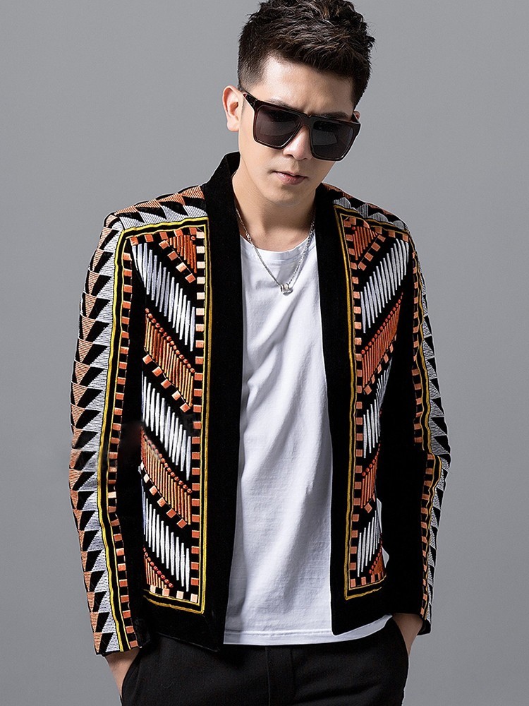 Fashion Mens Blazer Jacket Colorful Embroidery Suit Blazer Masculino Erkek Hombre Stage Party Club Designer Blazers 2018, As picture
Fashion Mens Blazer Jacket Colorful Embroidery Suit Blazer Masculino Erkek Hombre Stage Party Club Designer Blazers 2018, As picture