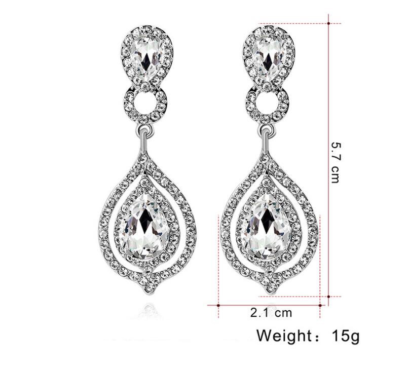 Shining Crystals Earrings Rhinestones Long Drop Earring For Women Bridal Jewelry Wedding Gift For Bridesmaids In Stock Cheap Whole Sale