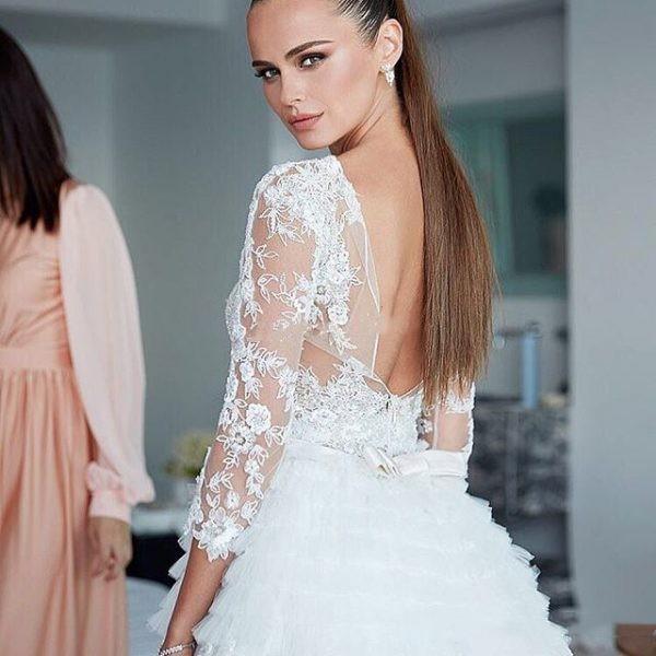 Zuhair Murad Designer Wedding Dresses Lace Long Sleeves Illusion Appliqued Tiered Skirts Summer Boho Wedding Dress Plus Size Bridal Gowns