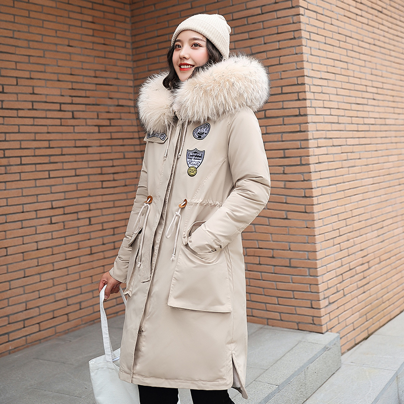 New Autumn Winter Parka Jacket Women Warm Solid Cotton Liner Faux Fur Coats Badge Drawstring Waist Women Slim Long Coat Parkas, Beige
New Autumn Winter Parka Jacket Women Warm Solid Cotton Liner Faux Fur Coats Badge Drawstring Waist Women Slim Long Coat Parkas, Beige