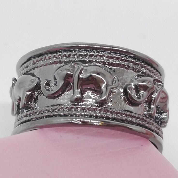 Fashion- jewelry punk band rings elephants silver plated band rings for women hot fashion free of shipping