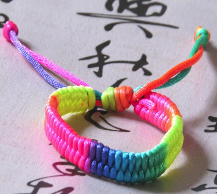 Multicolored rope bracelet Hand-woven auspicious anklet multicolored thread bracelet Wy465