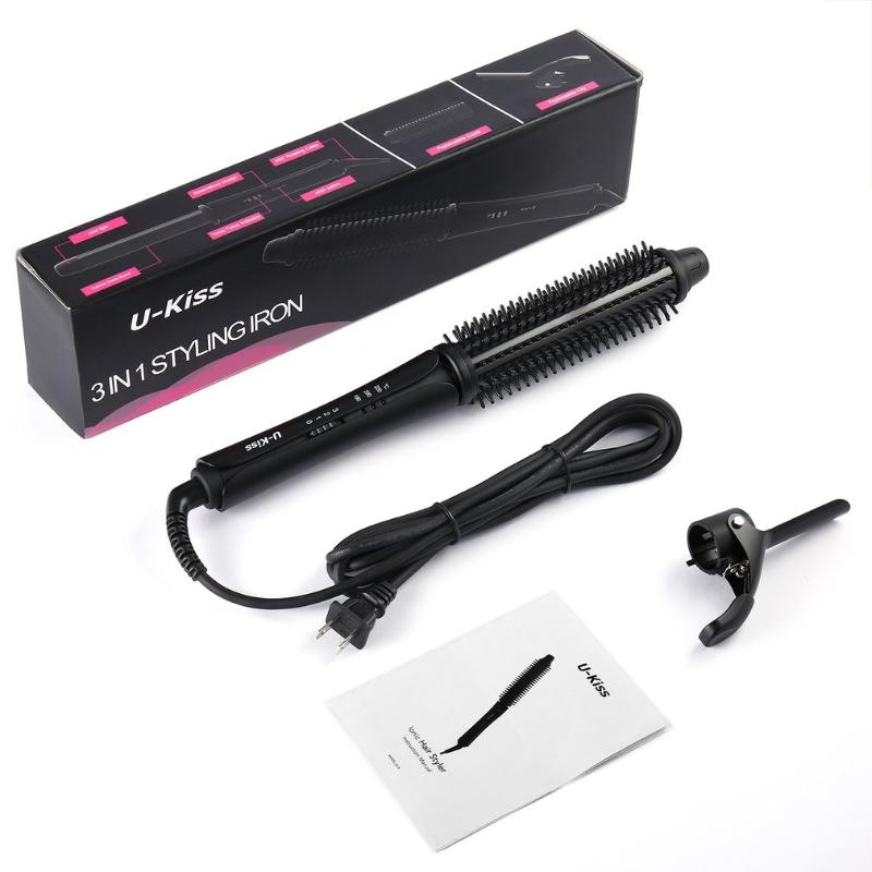 U-Kiss Interchangeable Brush & Clip Super Hard Titanium Coated Heating Plate Dual Voltage 3 In 1 Ionic Hair Styler Hair Curler
U-Kiss Interchangeable Brush & Clip Super Hard Titanium Coated Heating Plate Dual Voltage 3 In 1 Ionic Hair Styler Hair Curler