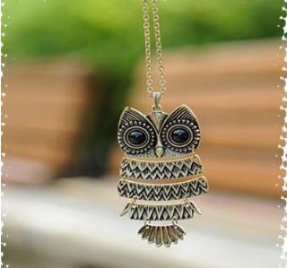 New necklace, fashionable and popular in Europe and America, retro owl necklace, sweater chain wl1077