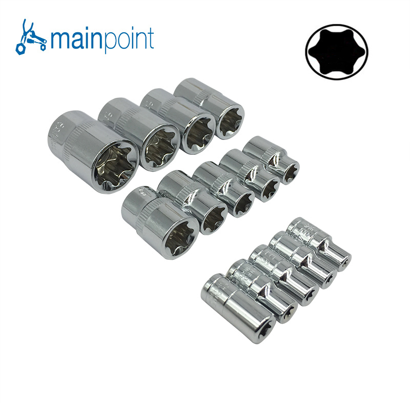 Mainpoint 1/4" 1/2" 3/8" E-Socket Sockets Set Torx Star Bit Combination Drive Socket Nuts Set For Auto Car Repair Hand Tool
Mainpoint 1/4" 1/2" 3/8" E-Socket Sockets Set Torx Star Bit Combination Drive Socket Nuts Set For Auto Car Repair Hand Tool