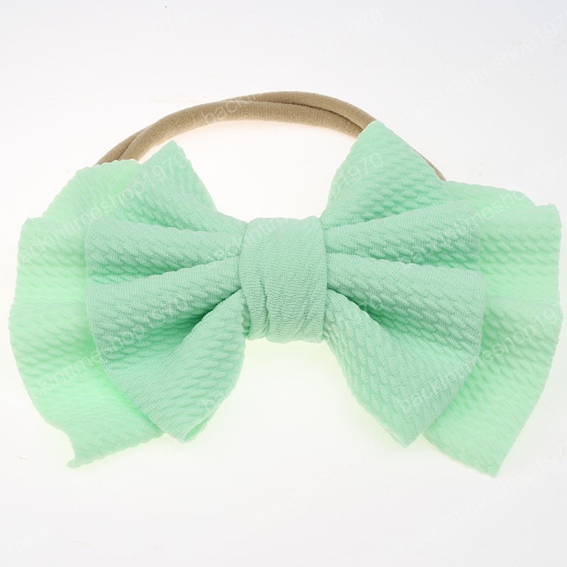 9 Colors Baby Nylon Knotted Headbands Girls Head Wraps Infant Toddler Newborn Hairbands Big Bows Stretchy Hair Accessories